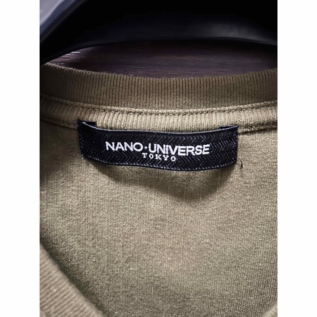 nano・universe(ナノユニバース)のナノ・ユニバース　WillLOUNGE　Tシャツ　カーキ　Vネック　Sサイス メンズのトップス(Tシャツ/カットソー(半袖/袖なし))の商品写真