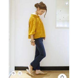 Deuxieme Classe LINEN ガーゼシャーリングブラウス　イエロー