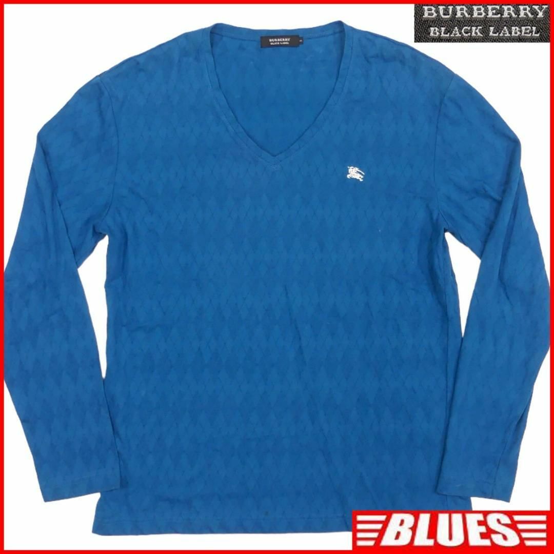 BURBERRY BLACK LABEL(バーバリーブラックレーベル)のバーバリーブラックレーベル Tシャツ L ロンT アーガイル 刺繍 TJ1018 メンズのトップス(Tシャツ/カットソー(半袖/袖なし))の商品写真