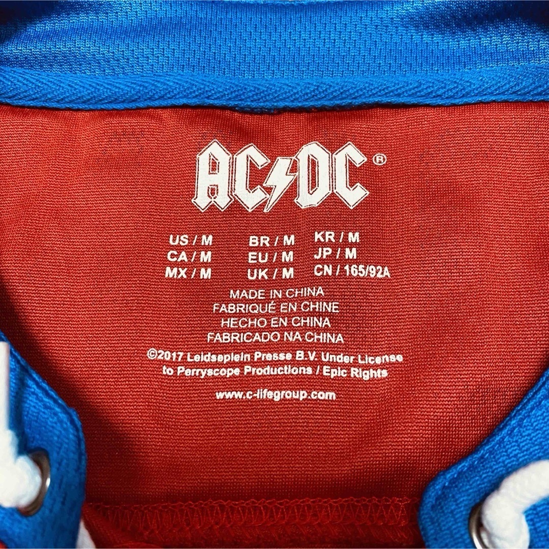 AC/DC メッシュ長袖シャツ Mサイズ レッド メンズのトップス(Tシャツ/カットソー(七分/長袖))の商品写真