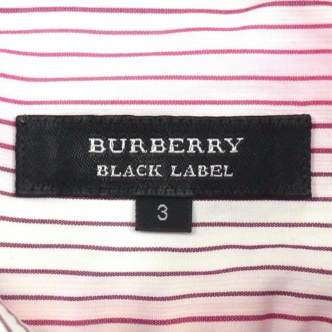 BURBERRY BLACK LABEL(バーバリーブラックレーベル)のバーバリーブラックレーベル ポロシャツ L ピンク ボーダー 刺繍 NR3860 メンズのトップス(ポロシャツ)の商品写真