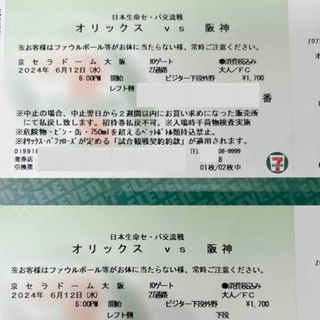 6月12日(水) 阪神vsオリックス 京セラドーム レフト側ビジター下段外野席(野球)