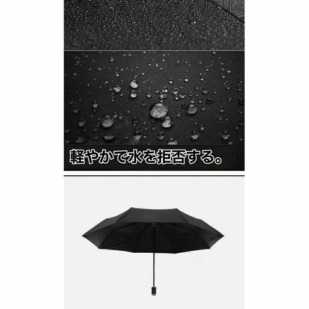 ブラック 晴雨兼用 頑丈 折りたたみ傘 遮光 UVカット 撥水加工 紫外線対策 レディースのファッション小物(傘)の商品写真