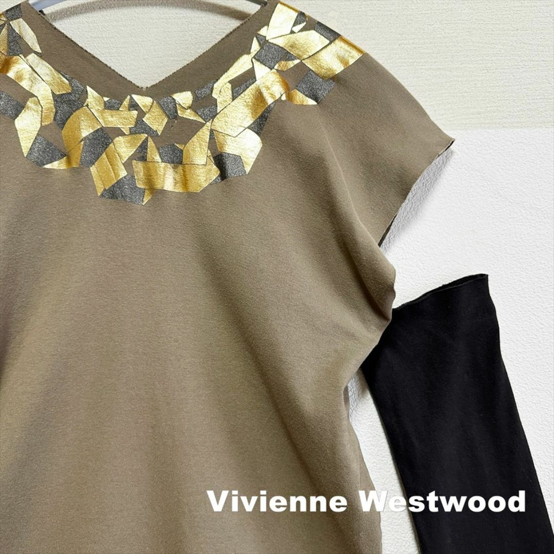 Vivienne Westwood(ヴィヴィアンウエストウッド)の【Vivienne Westwood】ショルダーカット コルセット カットソー レディースのトップス(カットソー(長袖/七分))の商品写真