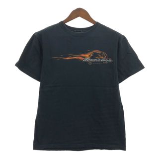 ハーレーダビッドソン(Harley Davidson)のHARLEY DAVIDSON ハーレーダビッドソン Screamin' Eagle 半袖Ｔシャツ バイク ロゴ ブラック (メンズ L相当) 中古 古着 Q6450(Tシャツ/カットソー(半袖/袖なし))