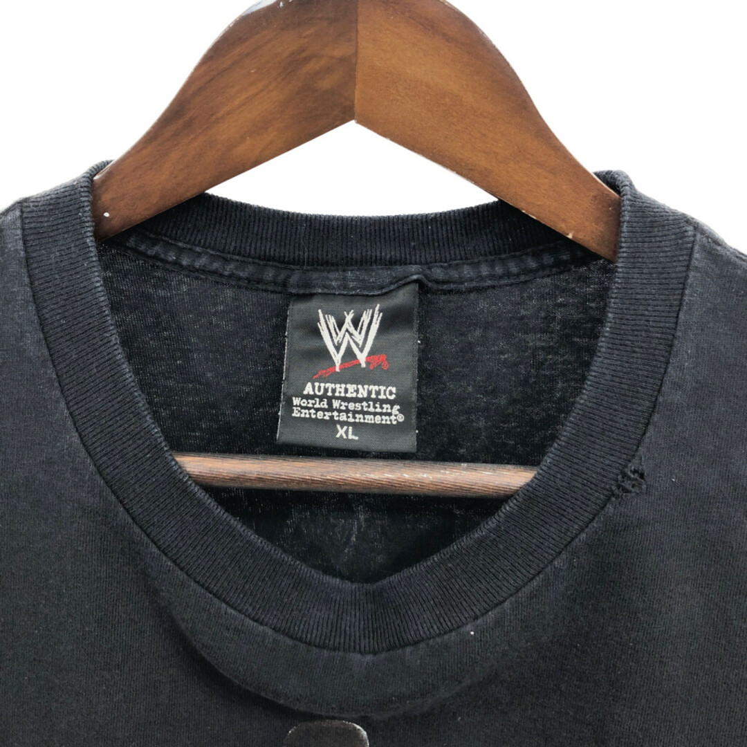 WWE WRESTLE MANIA 25th Anniversary 半袖Ｔシャツ プロレス ブラック (メンズ X-LARGE) 中古 古着 Q6451 メンズのトップス(Tシャツ/カットソー(半袖/袖なし))の商品写真