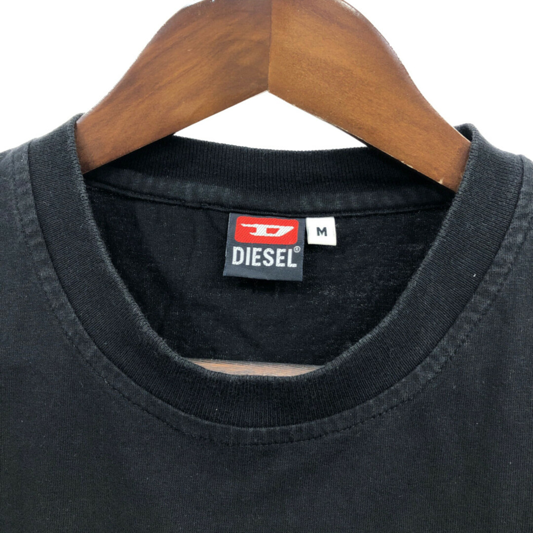 DIESEL(ディーゼル)のDIESEL ディーゼル ロゴ 半袖Ｔシャツ ブラック (メンズ M) 中古 古着 Q6452 メンズのトップス(Tシャツ/カットソー(半袖/袖なし))の商品写真