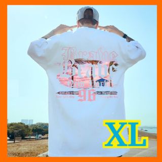 【早い者勝ち】 男女兼用　XLサイズ　半袖  プリントTシャツ　白　(Tシャツ/カットソー(半袖/袖なし))