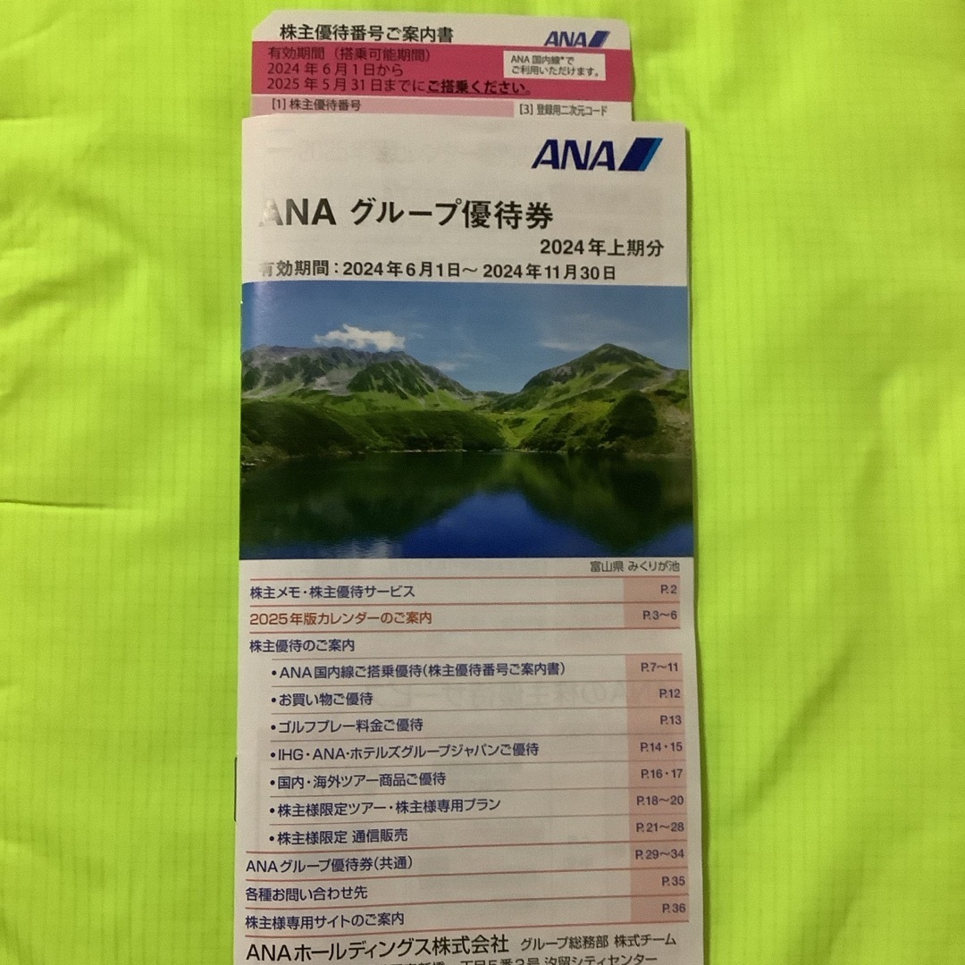 ANAグループ優待券冊子1冊と株主優待案内書１枚 のセット チケットの優待券/割引券(その他)の商品写真