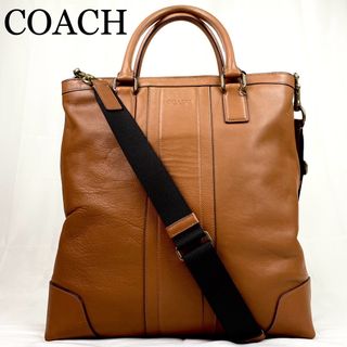 コーチ(COACH)のCOACH 2way ビジネスバッグ　ショルダーバッグ　レザー　ブラウン　A4可(ビジネスバッグ)