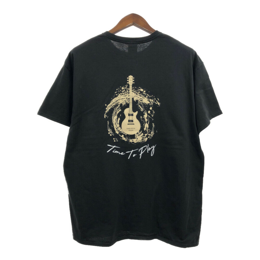 DELTA デルタ Hard Rock Cafe ハードロックカフェ ロゴ 半袖Ｔシャツ ワンポイント ブラック (メンズ XL) 中古 古着 Q6453 メンズのトップス(Tシャツ/カットソー(半袖/袖なし))の商品写真