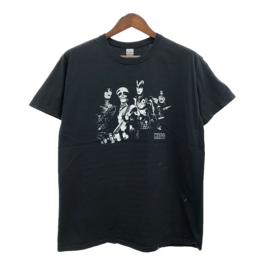 GILDAN ギルダン KISS キッス 半袖Ｔシャツ バンドT ブラック (メンズ L) 中古 古着 Q6455 メンズのトップス(Tシャツ/カットソー(半袖/袖なし))の商品写真