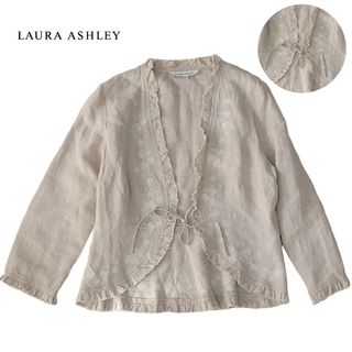 ローラアシュレイ(LAURA ASHLEY)の【麻の魅惑】ローラアシュレイ LAURA ASHLEY リネンジャケット 11号(ノーカラージャケット)