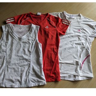 アディダス(adidas)のレディース　スポーツシャツ　Lサイズ(Tシャツ(半袖/袖なし))