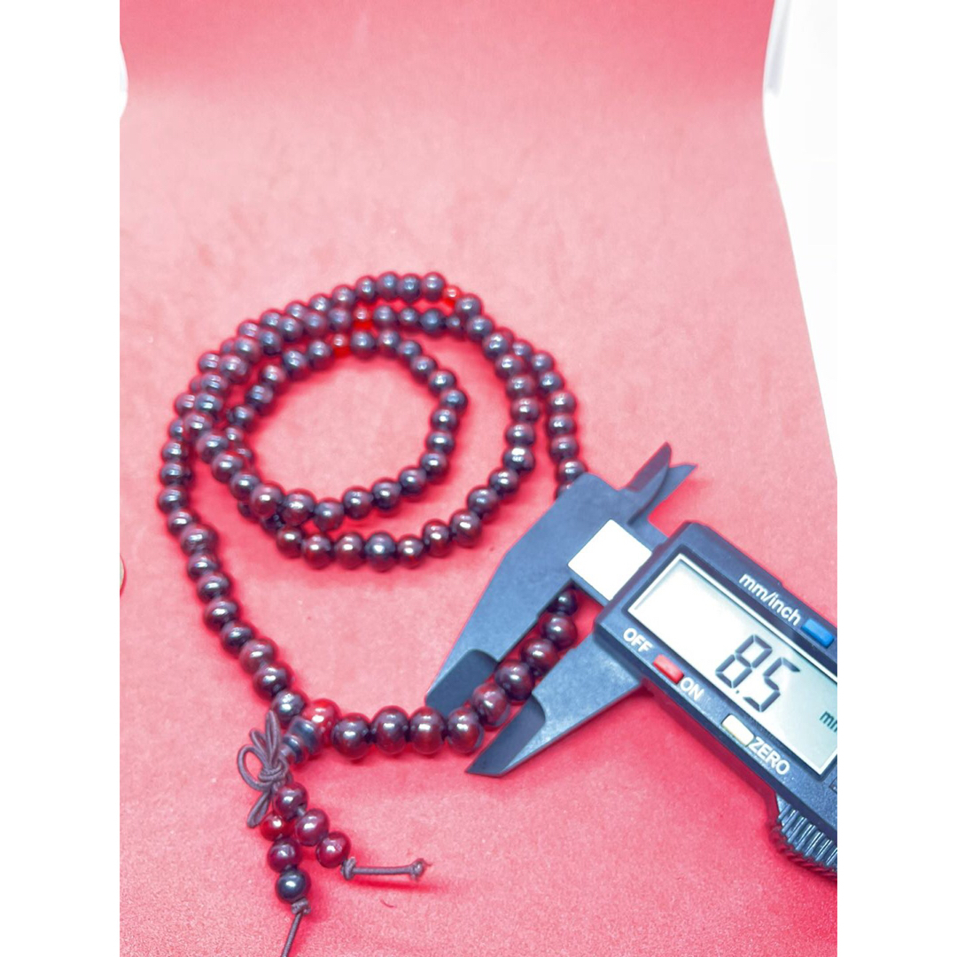 小葉紫檀 8mmネックレス 瑪瑙アクセサリー3052-1/3 レディースのアクセサリー(ネックレス)の商品写真