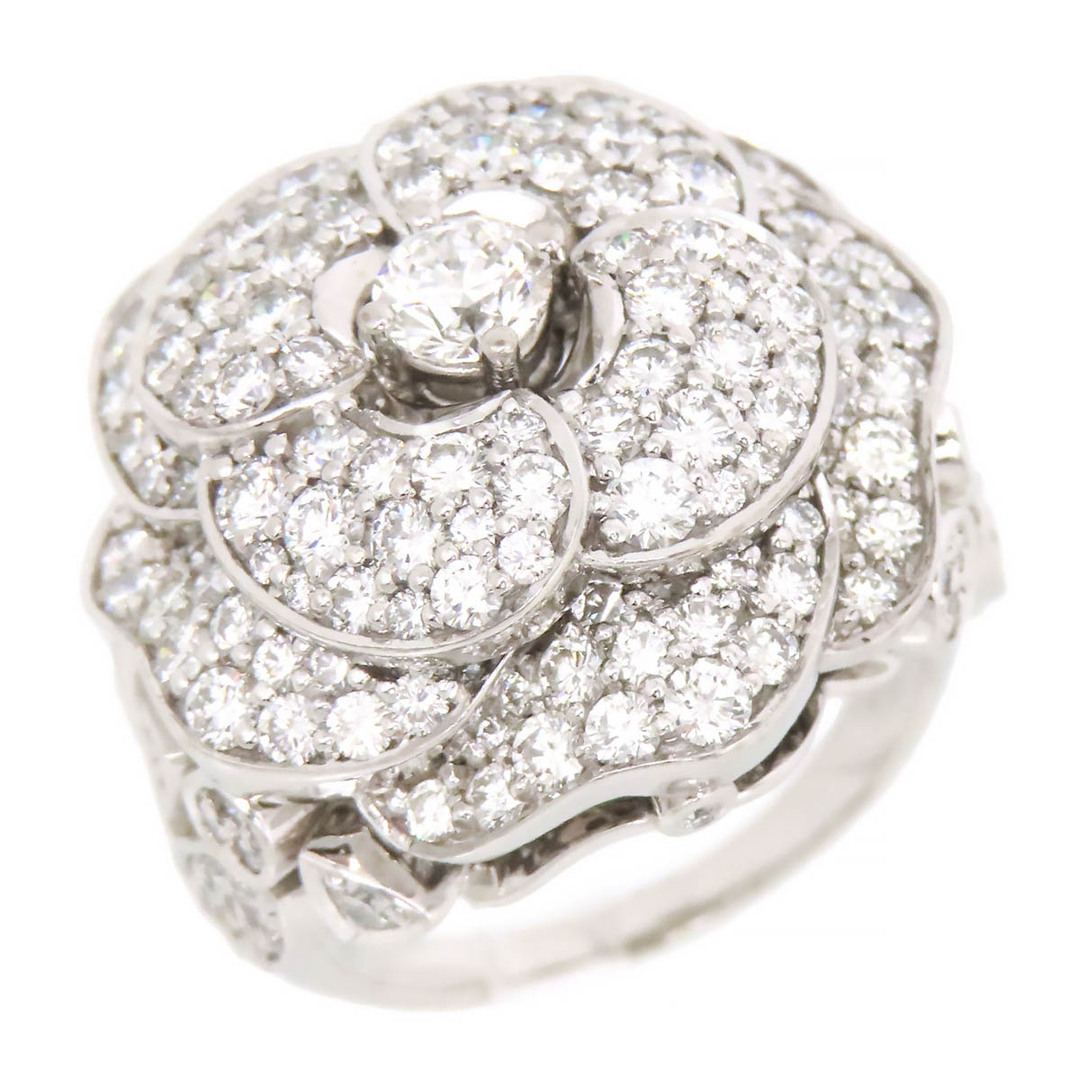 CHANEL(シャネル)のシャネル カメリア ダイヤモンド #55 Au750 (K18WG) レディース CHANEL [美品] 【中古】 【ジュエリー】 レディースのアクセサリー(リング(指輪))の商品写真