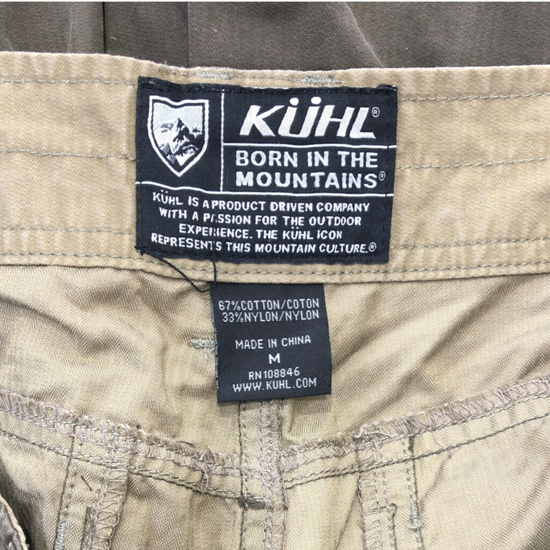 KUHL キュール カーゴ ショートパンツ アウトドア グリーン (メンズ M) 中古 古着 Q6460 メンズのパンツ(ショートパンツ)の商品写真