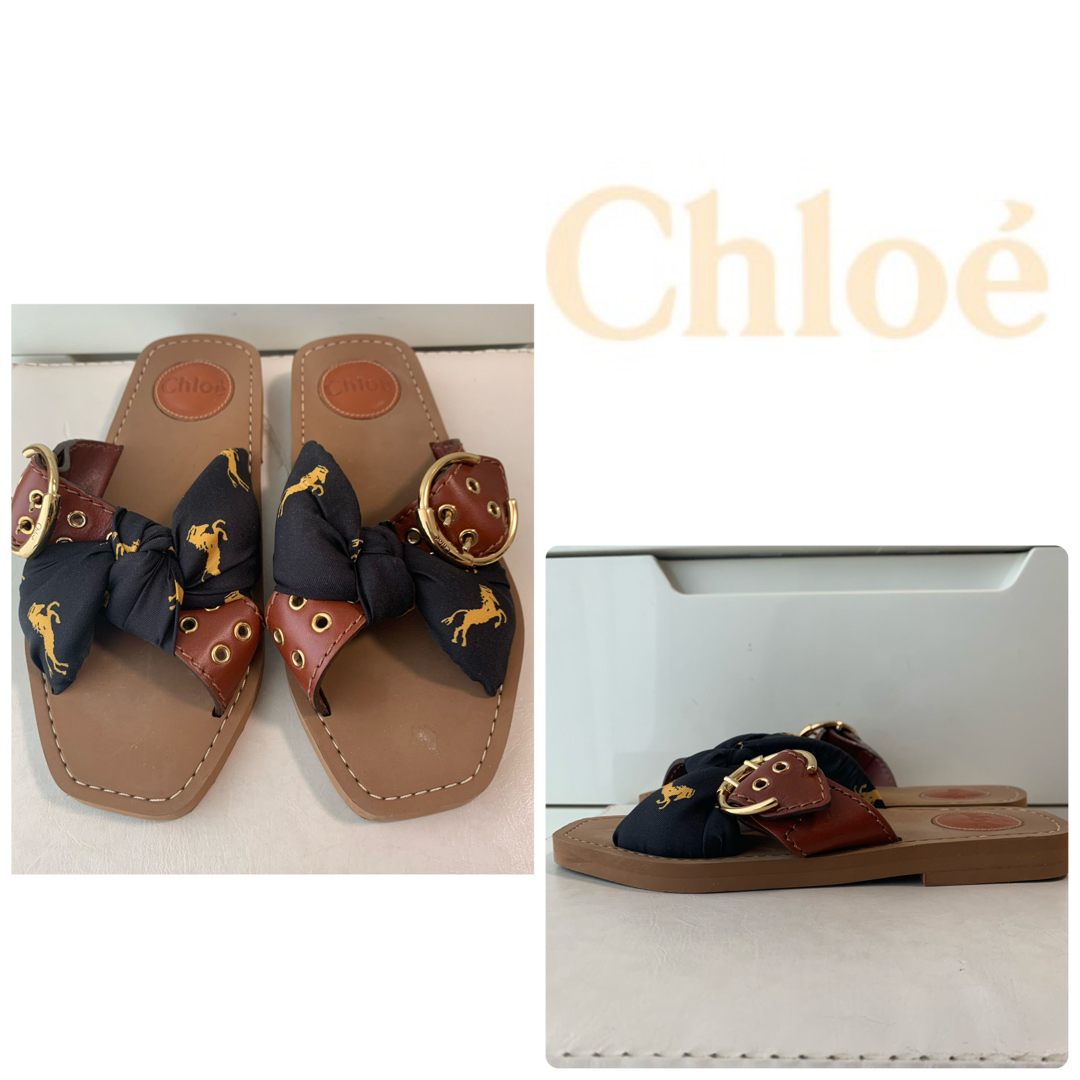 Chloe(クロエ)のクロエ　ホース柄　ブラウンレザー　サンダル レディースの靴/シューズ(サンダル)の商品写真