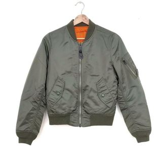 ALPHA INDUSTRIES(アルファ) ブルゾン サイズS レディース美品  - ダークグリーン×オレンジ 長袖/リバーシブル/秋/冬