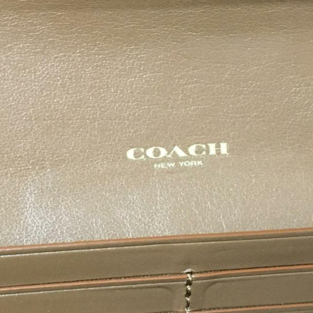 COACH(コーチ)のCOACH(コーチ) 長財布 シグネチャー柄 F54022 カーキ×ブラウン PVC(塩化ビニール)×レザー レディースのファッション小物(財布)の商品写真