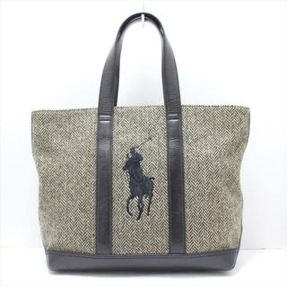 Ralph Lauren - RalphLauren(ラルフローレン) トートバッグ - 黒×ベージュ ヘリンボーン レザー×ウール