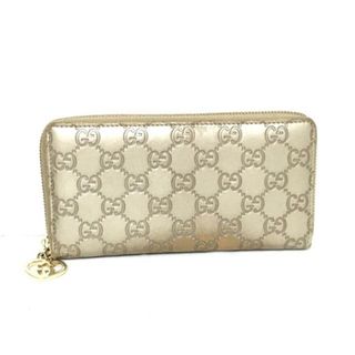 グッチ(Gucci)のGUCCI(グッチ) 長財布 ラブリー 282477 ゴールド ラウンドファスナー レザー(財布)