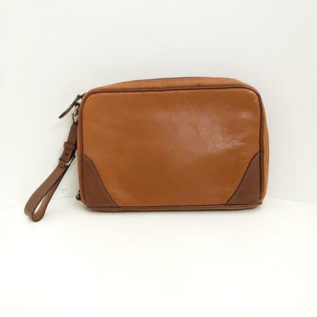 FUJITAKA(フジタカ) セカンドバッグ ブラウン ハンドストラップ着脱可 レザー メンズのバッグ(セカンドバッグ/クラッチバッグ)の商品写真