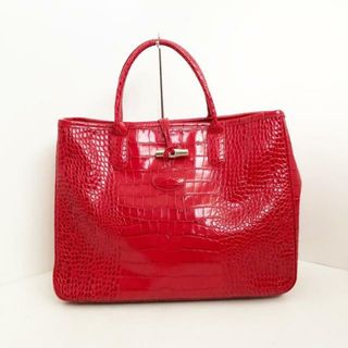 ロンシャン(LONGCHAMP)のLONGCHAMP(ロンシャン) トートバッグ ロゾ レッド 型押し加工 レザー(トートバッグ)