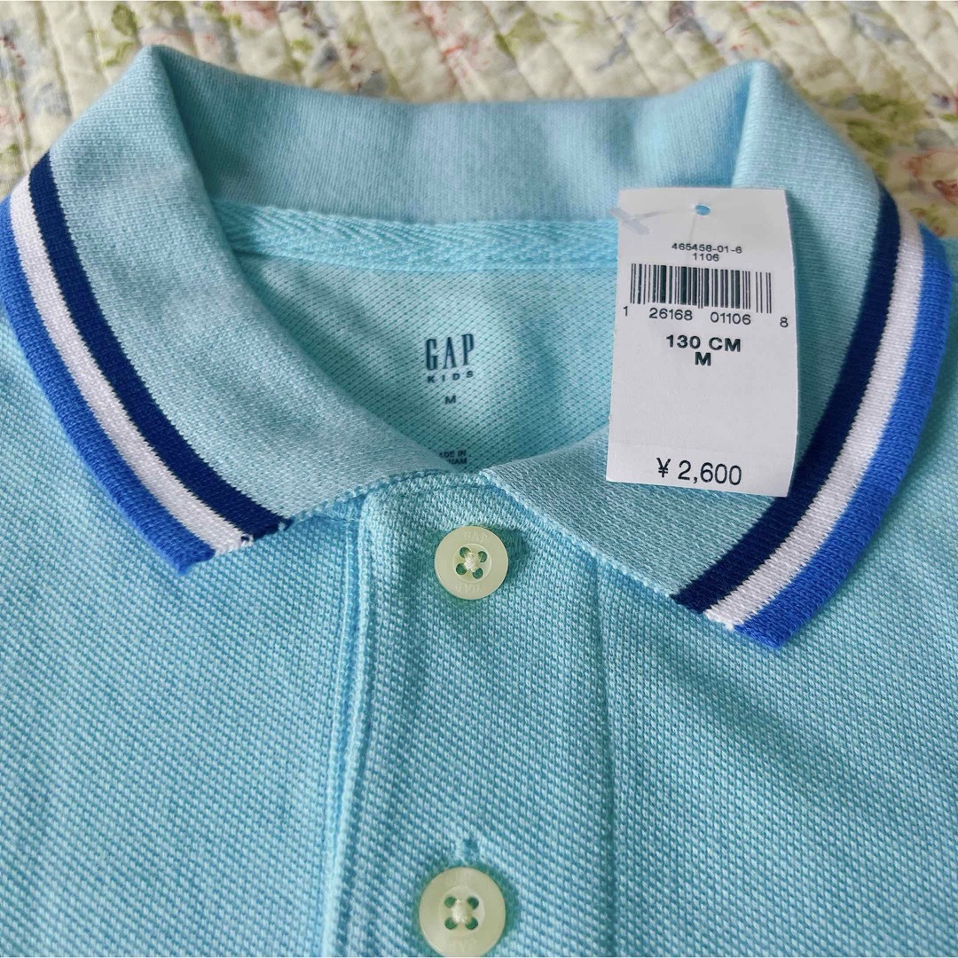 GAP Kids(ギャップキッズ)の【ご専用✨】新品　未使用　タグ付き　Gap kids ポロシャツ　水色　ブルー キッズ/ベビー/マタニティのキッズ服男の子用(90cm~)(Tシャツ/カットソー)の商品写真