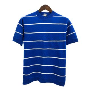 70年代 The INN Shop ボーダー 半袖Ｔシャツ ヴィンテージ ブルー (メンズ M) 中古 古着 Q6461(ニット/セーター)