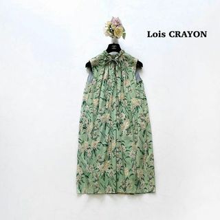 Lois CRAYON - 【Lois CRAYON】アリッサムプリントワンピース　ボウタイ　花柄　M