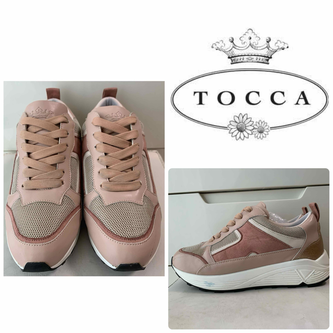 TOCCA(トッカ)のトッカ　ピンクスエード×レザー　厚底　スニーカー レディースの靴/シューズ(スニーカー)の商品写真
