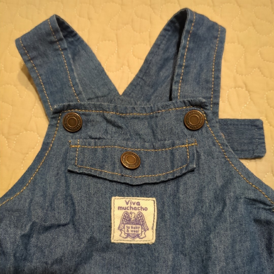 ベビーサロペット　デニムロンパース キッズ/ベビー/マタニティのベビー服(~85cm)(ロンパース)の商品写真