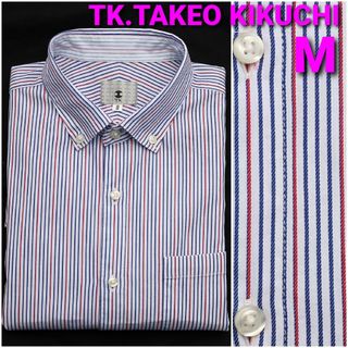 タケオキクチ(TAKEO KIKUCHI)の【美品】tk.TAKEO KIKUCHI シャツ size2 メンズMストライプ(シャツ)