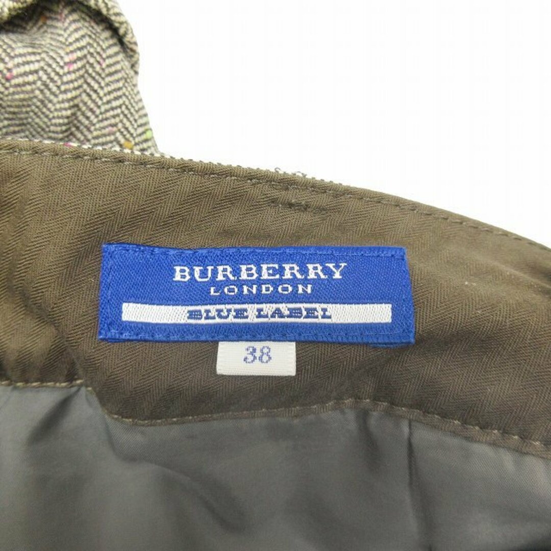 BURBERRY BLUE LABEL(バーバリーブルーレーベル)の美品 バーバリーブルーレーベル ウール ヘリンボーン ショート パンツ 38 レディースのパンツ(ショートパンツ)の商品写真