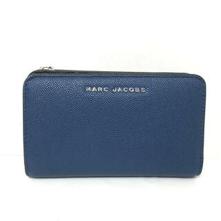 マークジェイコブス(MARC JACOBS)のMARC JACOBS(マークジェイコブス) 2つ折り財布美品  - M0016990 ネイビー L字ファスナー レザー(財布)