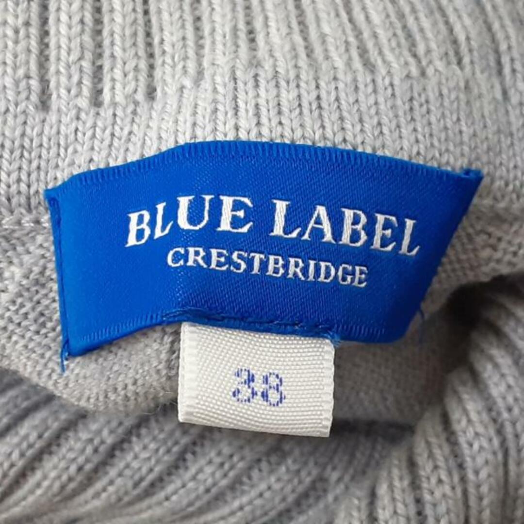 BLUE LABEL CRESTBRIDGE(ブルーレーベルクレストブリッジ)のBLUE LABEL CRESTBRIDGE(ブルーレーベルクレストブリッジ) 長袖セーター サイズ38 M レディース美品  - グレー タートルネック/リボン レディースのトップス(ニット/セーター)の商品写真