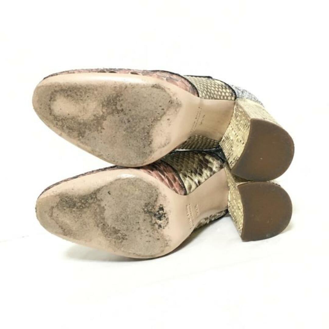 miumiu(ミュウミュウ)のmiumiu(ミュウミュウ) パンプス 35 1/2 レディース - ピンクベージュ×アイボリー×マルチ パイソン×グリッター×レザー レディースの靴/シューズ(ハイヒール/パンプス)の商品写真