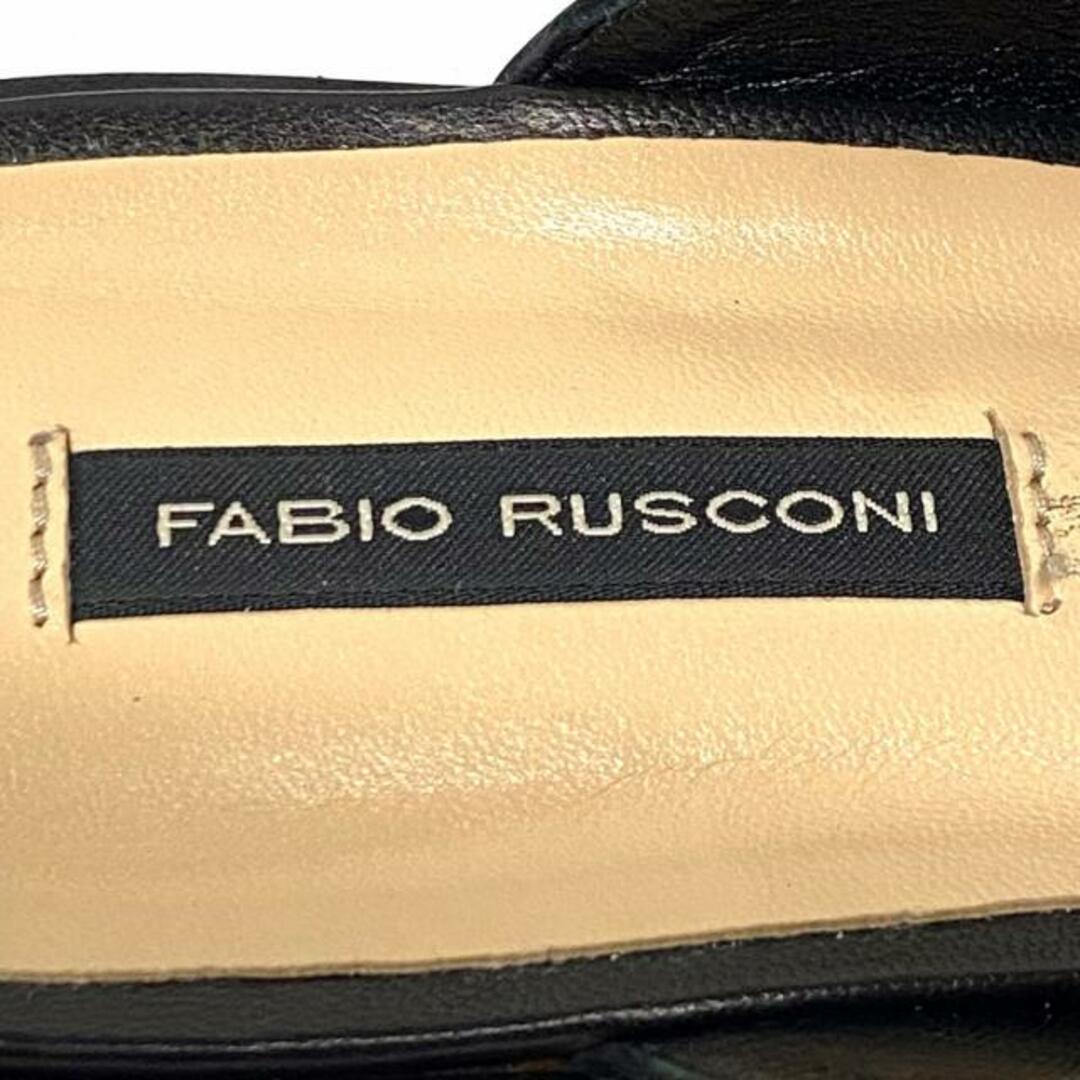 FABIO RUSCONI(ファビオルスコーニ)のFABIO RUSCONI(ファビオルスコーニ) サンダル 40 レディース - 黒×ゴールド レザー レディースの靴/シューズ(サンダル)の商品写真