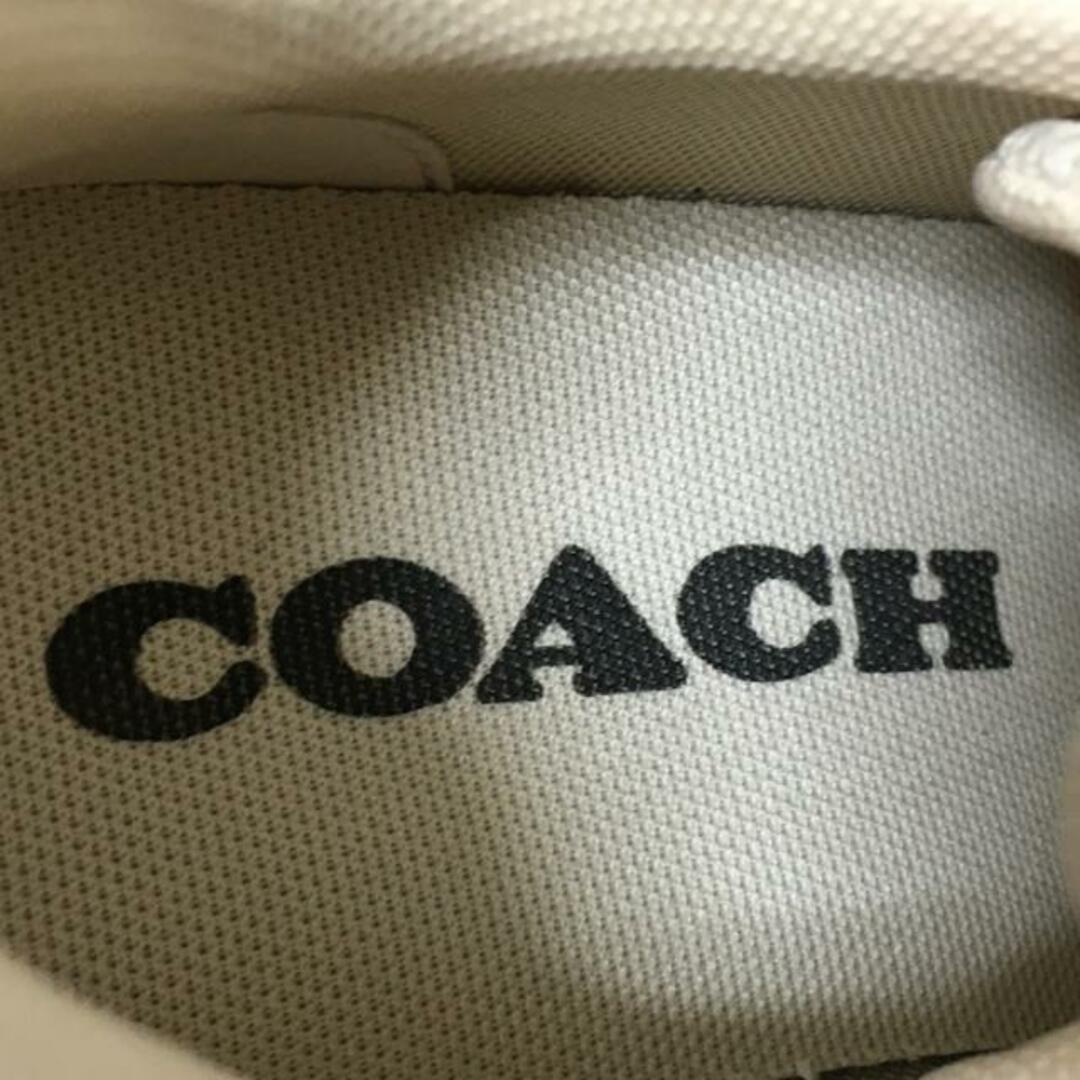 COACH(コーチ)のCOACH(コーチ) スニーカー US7D レディース美品  - アイボリー×ダークネイビー レザー レディースの靴/シューズ(スニーカー)の商品写真