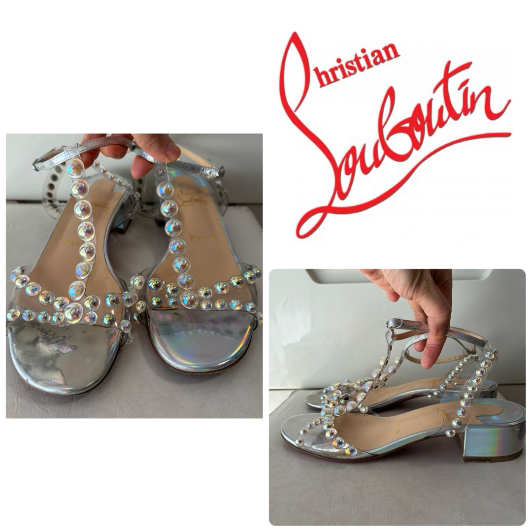 Christian Louboutin(クリスチャンルブタン)のクリスチャンルブタン　シルバーメタリック　レザー　サンダル レディースの靴/シューズ(サンダル)の商品写真