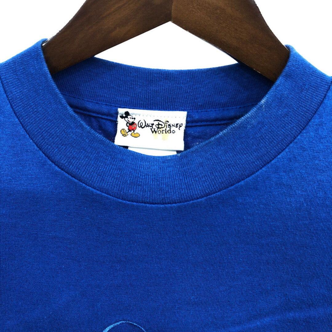 Disney(ディズニー)の00年代 USA製 Disney ディズニー ミッキーマウス 半袖Ｔシャツ キャラクター ブルー (メンズ L) 中古 古着 Q6463 メンズのトップス(Tシャツ/カットソー(半袖/袖なし))の商品写真