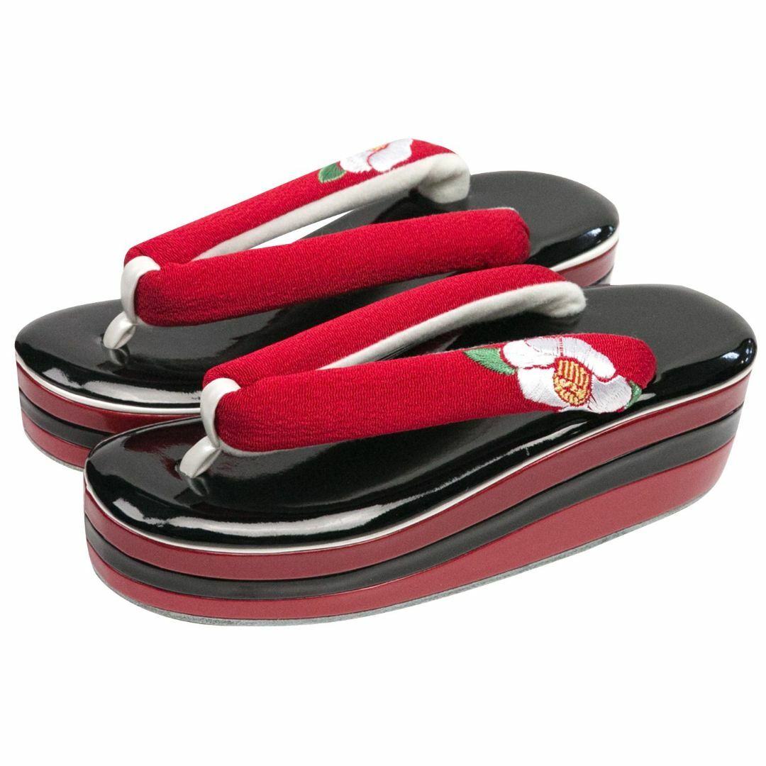 【色: 黒×赤+黒台赤鼻緒】[KYOETSU] (キョウエツ) 卒業式 成人式  レディースの靴/シューズ(その他)の商品写真