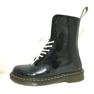 ドクターマーチン(Dr.Martens)のDr.Martens(ドクターマーチン) ショートブーツ UK6 1/2 レディース - 黒 MARC JACOBSコラボ エナメル（レザー）(ブーツ)