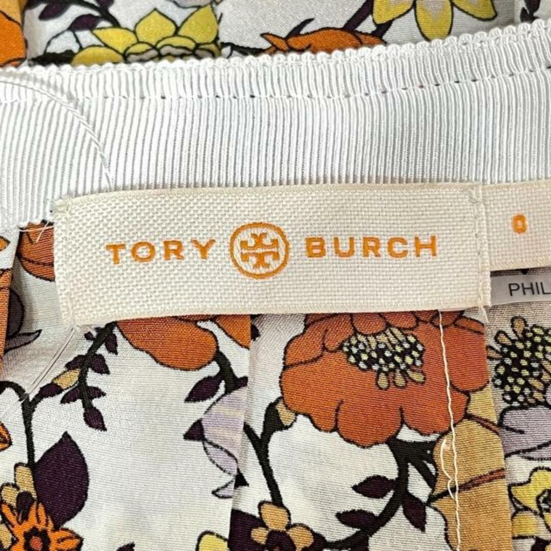 Tory Burch(トリーバーチ)のTORY BURCH(トリーバーチ) スカート サイズ0 XS レディース美品  - 白×ブラウン×マルチ ひざ丈/花柄/プリーツ レディースのスカート(その他)の商品写真