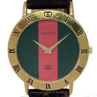 グッチ(Gucci)のGUCCI(グッチ) 腕時計 シェリー 3000M メンズ 社外ベルト グリーン×レッド(その他)