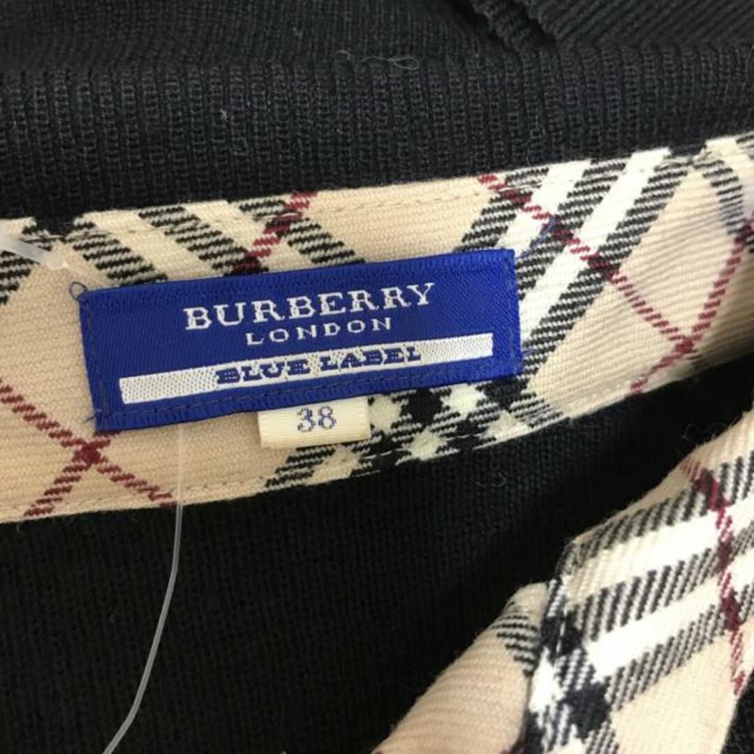 BURBERRY BLUE LABEL(バーバリーブルーレーベル)のBurberry Blue Label(バーバリーブルーレーベル) 半袖セーター サイズ38 M レディース - 黒 レディースのトップス(ニット/セーター)の商品写真