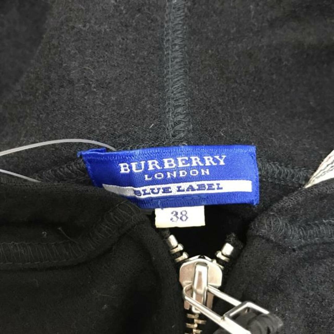 BURBERRY BLUE LABEL(バーバリーブルーレーベル)のBurberry Blue Label(バーバリーブルーレーベル) パーカー サイズ38 M レディース - 黒×ベージュ×レッド 長袖/ジップアップ レディースのトップス(パーカー)の商品写真