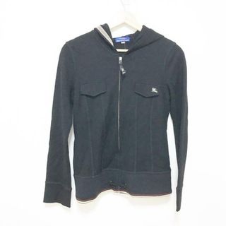 Burberry Blue Label(バーバリーブルーレーベル) パーカー サイズ38 M レディース - 黒×ベージュ×レッド 長袖/ジップアップ