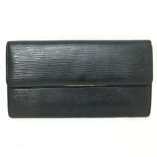 ルイヴィトン(LOUIS VUITTON)のLOUIS VUITTON(ルイヴィトン) 長財布 エピ ポシェットポルトモネクレディNM M63592 ノワール レザー（LVロゴの刻印入り）(財布)